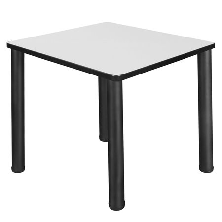 REGENCY Kee Square & Round Tables, 30 W, 30 L, 29 H, Wood, Metal Top, White TB3030WHBPBK